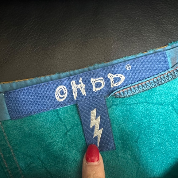 OHDD Save The Queen Avante Garde Steam Punk Denim & Suede Leather Skirt Sz Small - Picture 9 of 9